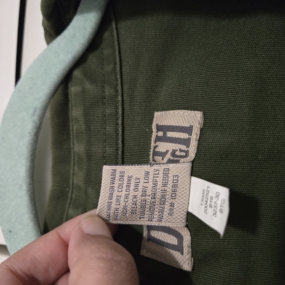 Duluth Trading Large Green Cotton Button Shirt Workwear Chore Collar Sz 2XL #070 - Picture 5 of 5
